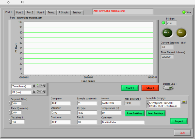 Using AHP Hydrostatic Pressure Test Software - AHP PLASTIK MAKINA